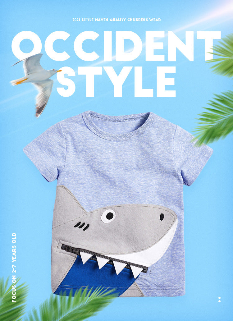 Blue Water Shark Boys Shirt
