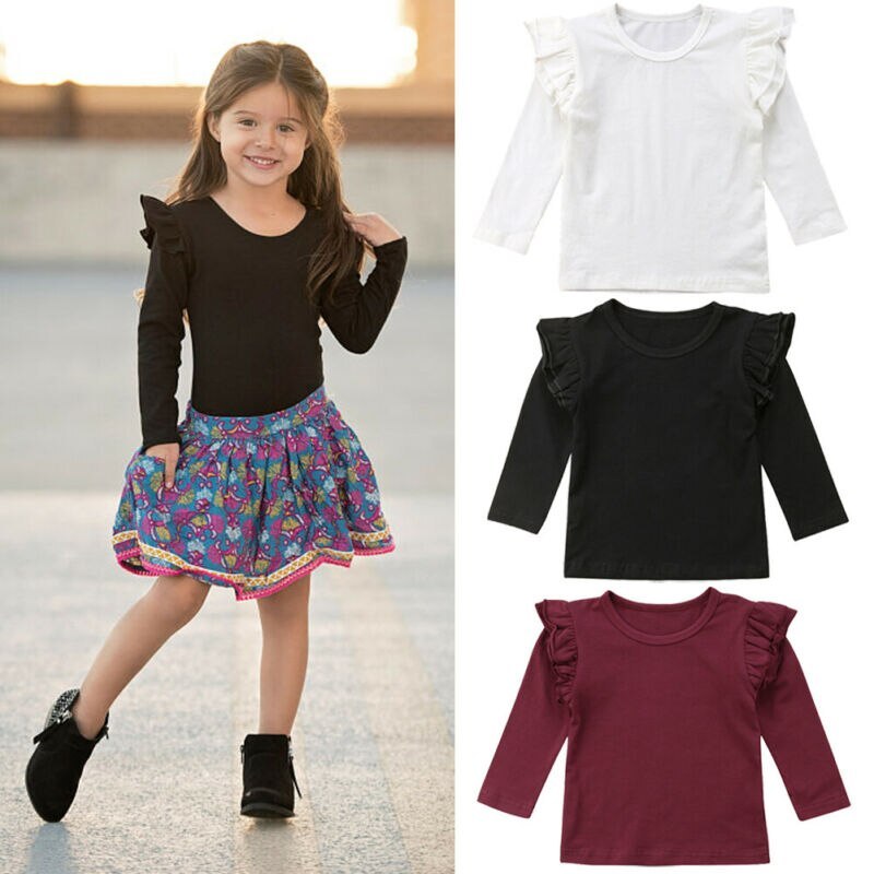 Girls Frill Long Sleeve T-Shirt