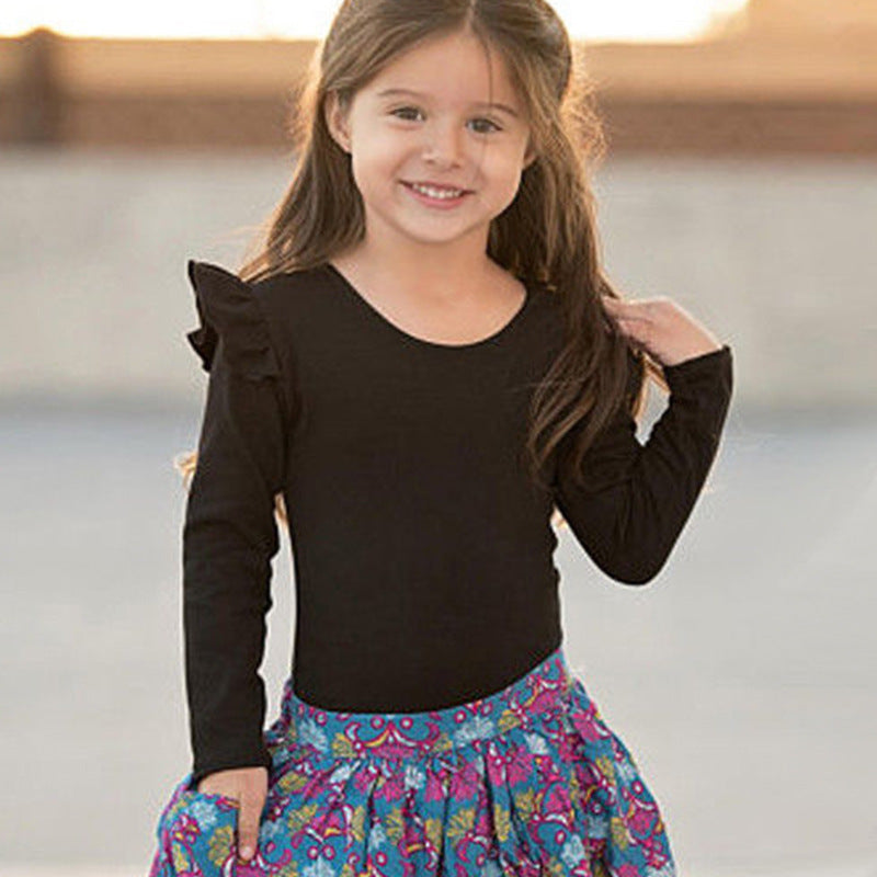 Girls Frill Long Sleeve T-Shirt