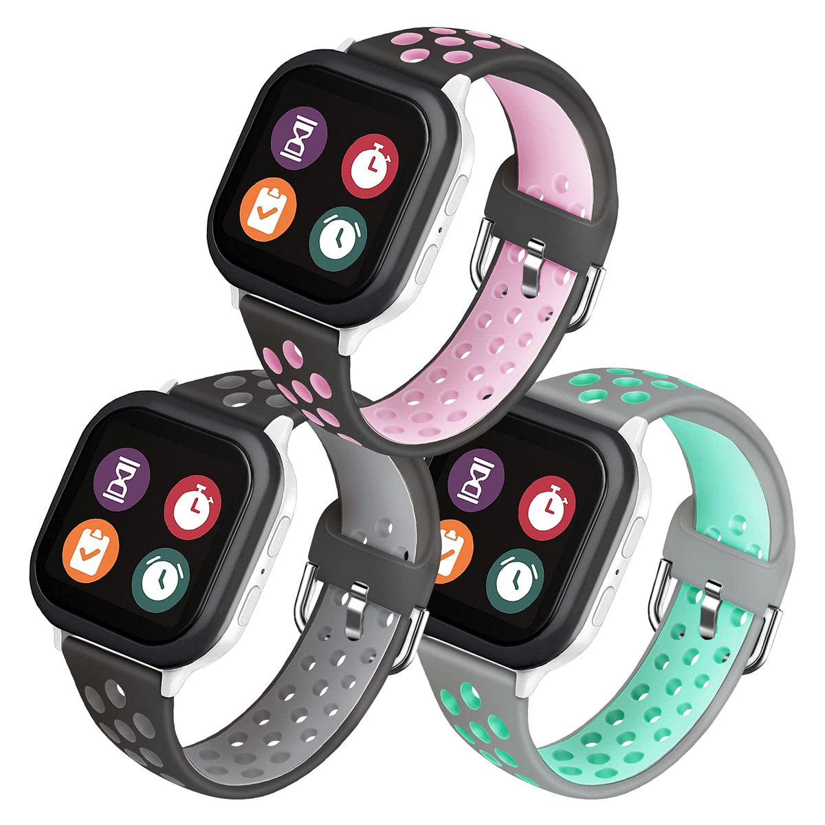 Mengudig Unisex Silicone Watch Bands - 3
Pack