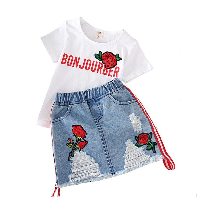 Flower Girl Denim Set