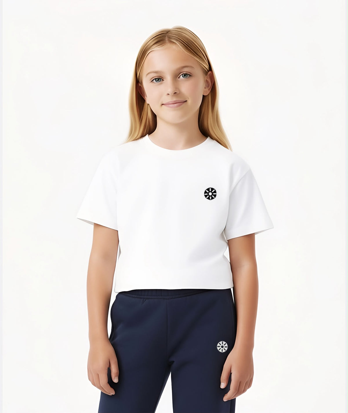 White Crop T-Shirt For Girls