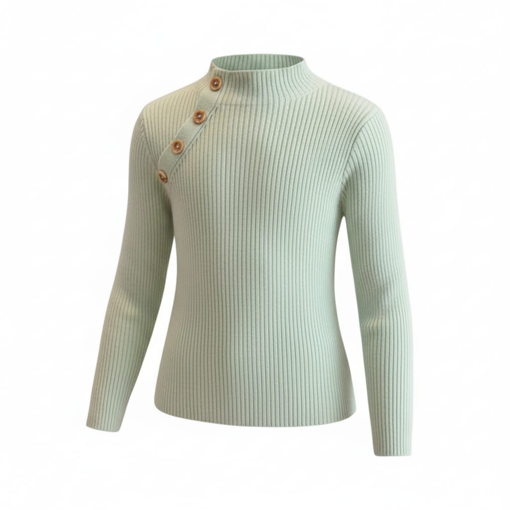 Girls Side Button Flex Sweater