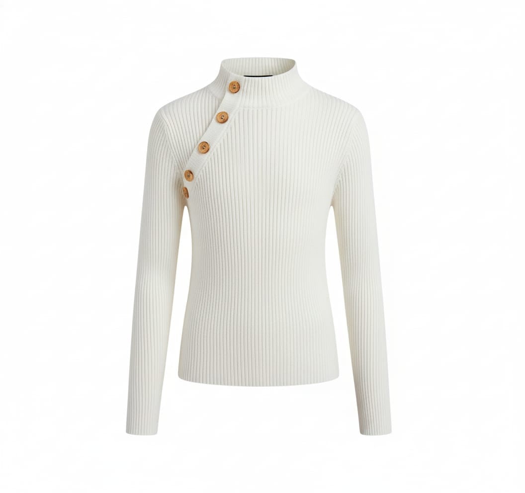 Girls Side Button Flex Sweater