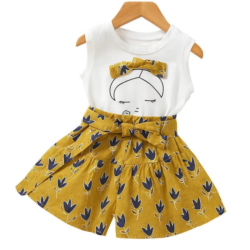 Flower Boom Girl Pants Set