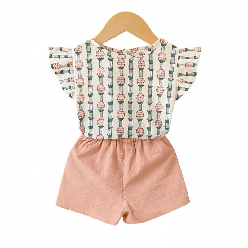 Flower Boom Girl Pants Set