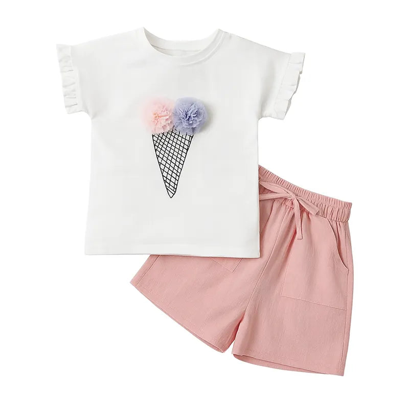 Flower Boom Girl Pants Set