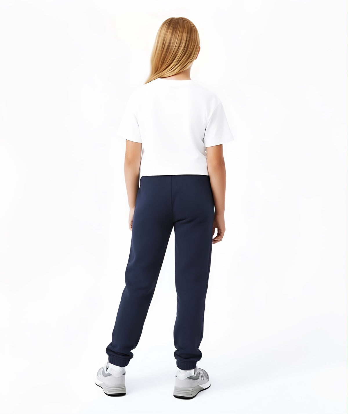 White T-shirt For Girls And Navy SweatPants