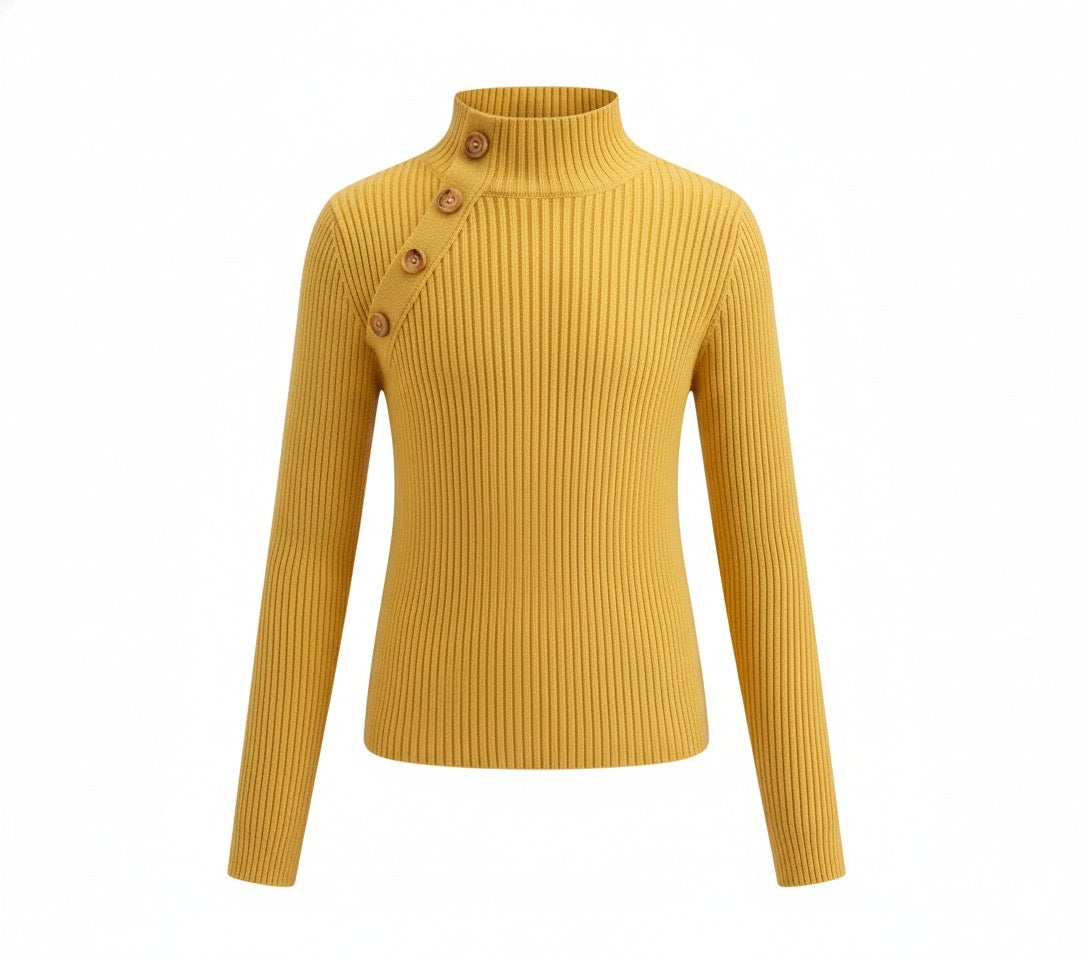 Girls Side Button Flex Sweater