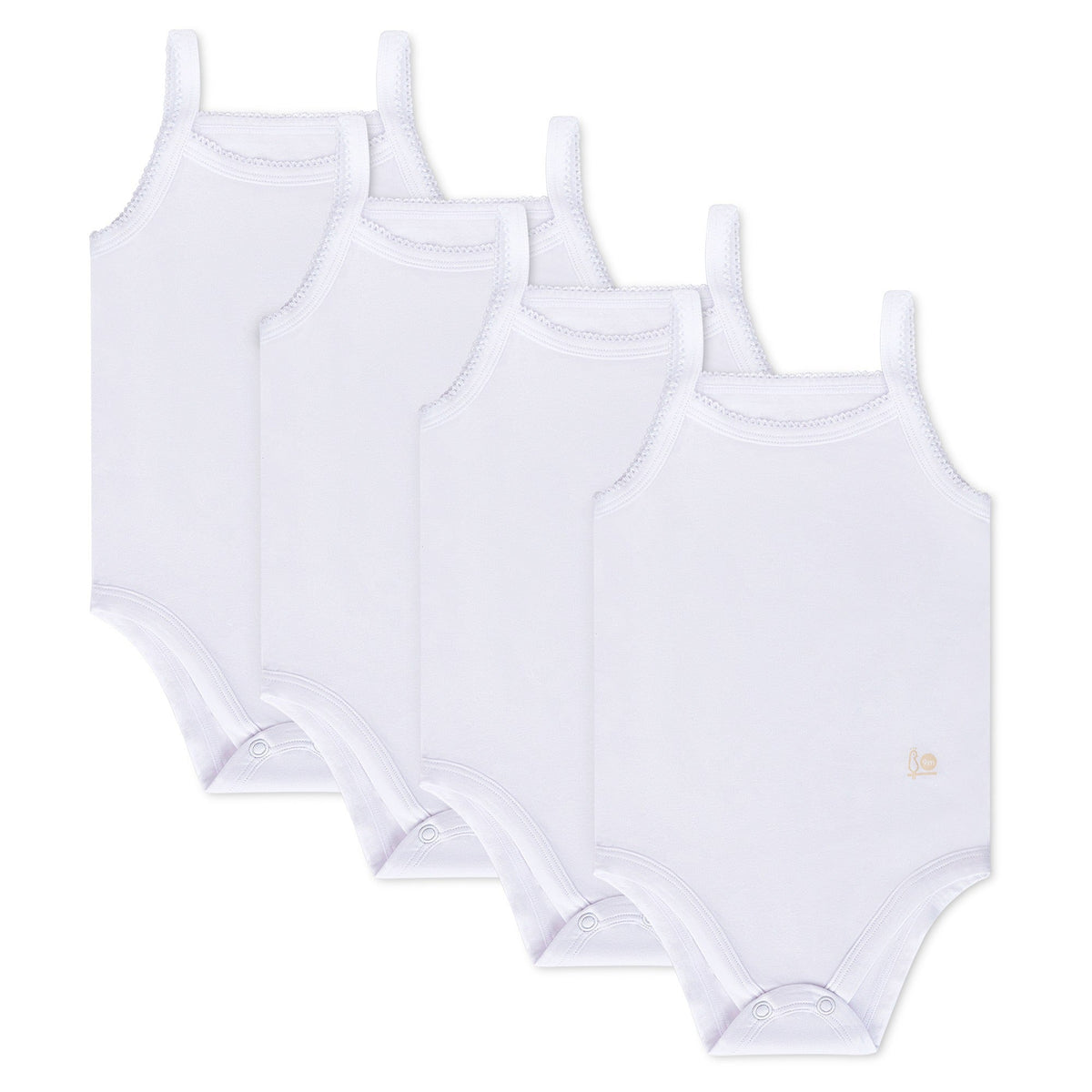 Little Cloud White Bodysuits - 4 Pack