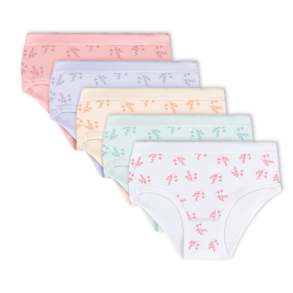 Petite Leaf Cotton Briefs - 5 Pack