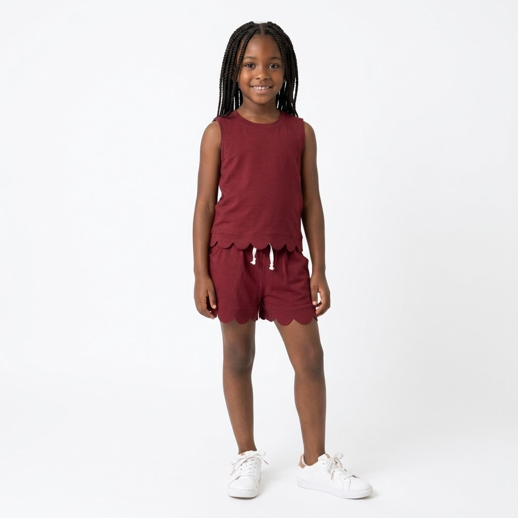 Bordeaux Heirloom Shorts Set