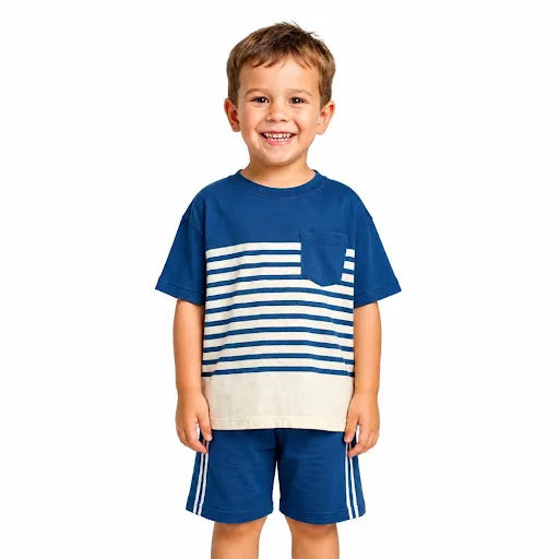 Classic Stripes Oversize Short Set