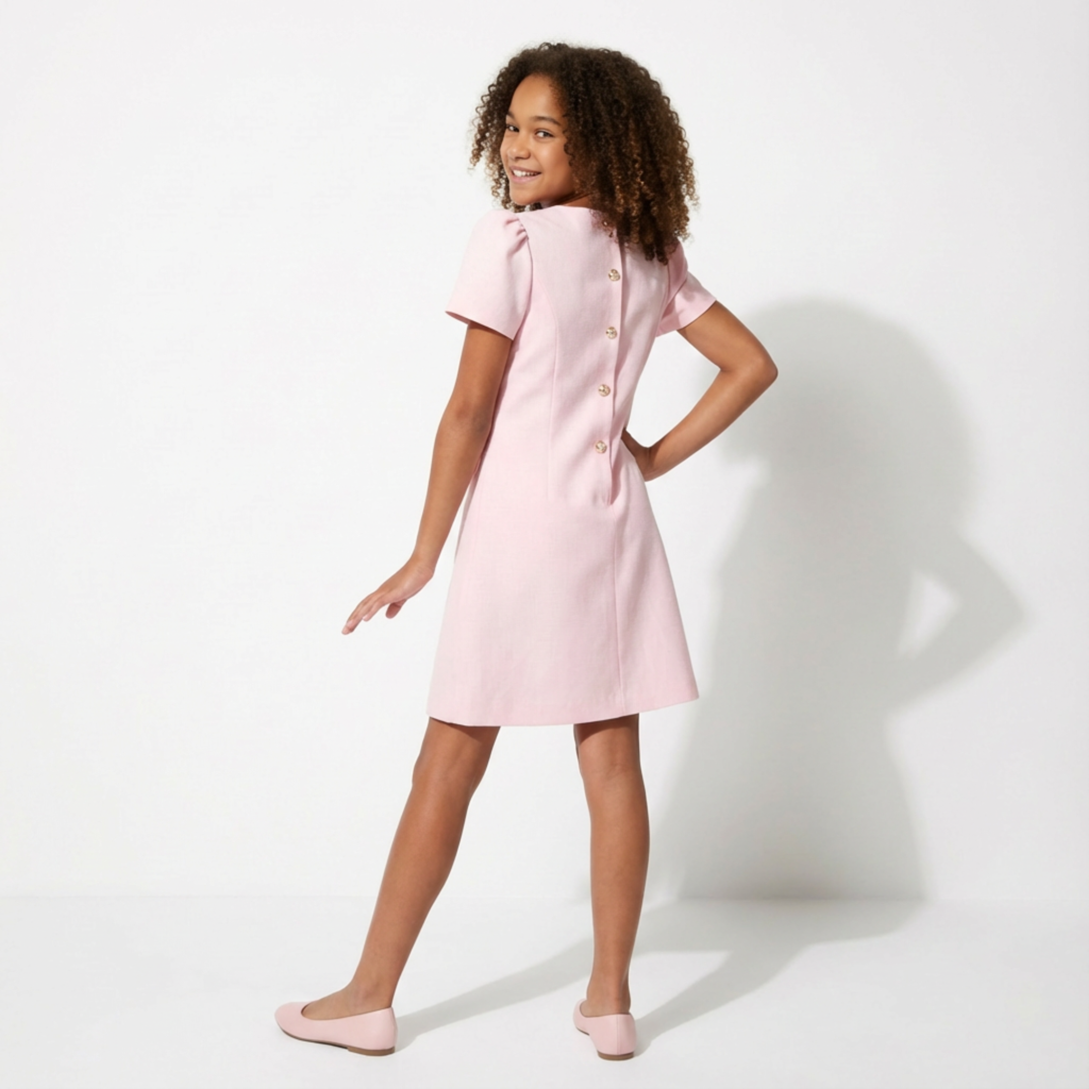 Royal Button A-Line Dress-3