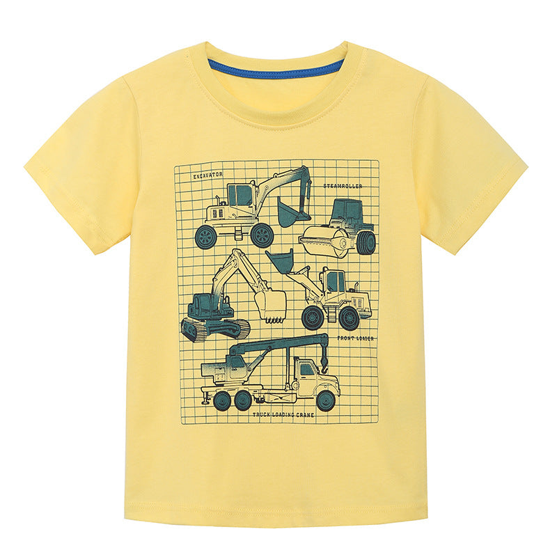 European And American Style Fashion Car Printing Short Sleeve