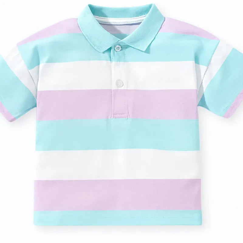 Polo Shirt Short Sleeve Striped Cotton Boy