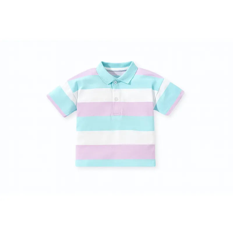 Polo Shirt Short Sleeve Striped Cotton Boy