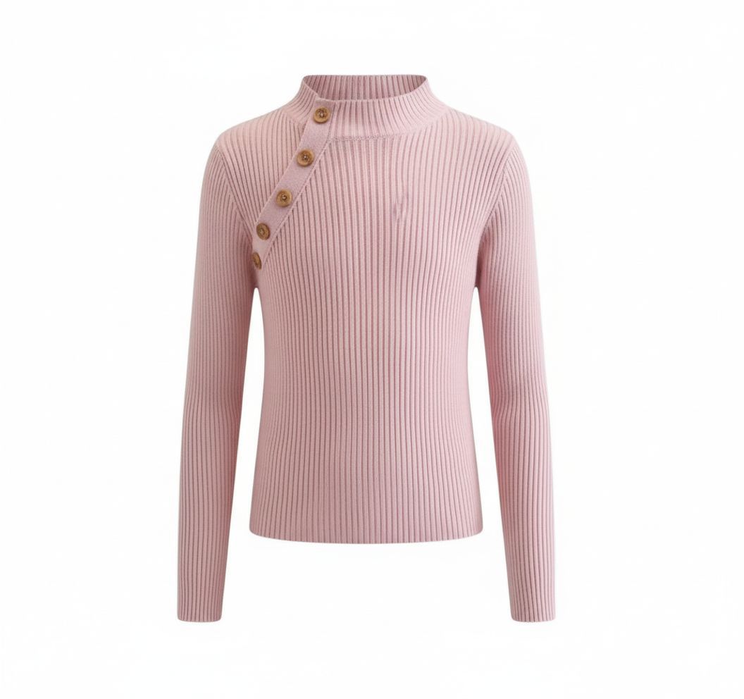 Girls Side Button Flex Sweater