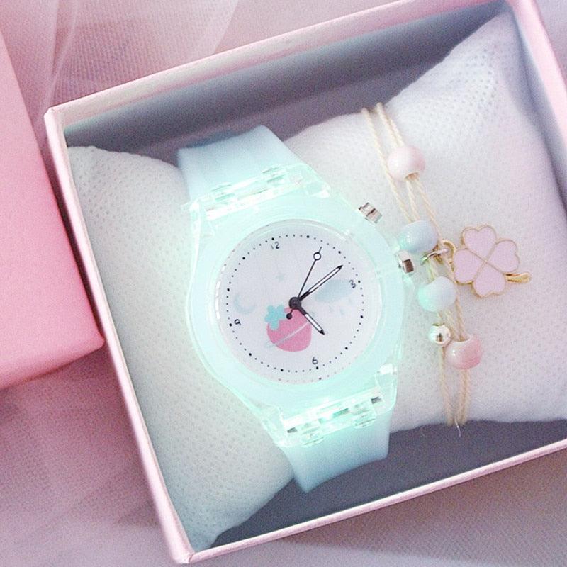 Aurora Glow Silicone-Strap Watch
