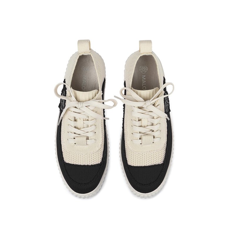Chunky Platform Knit Sneakers – Colorblock Casual Shoes-2