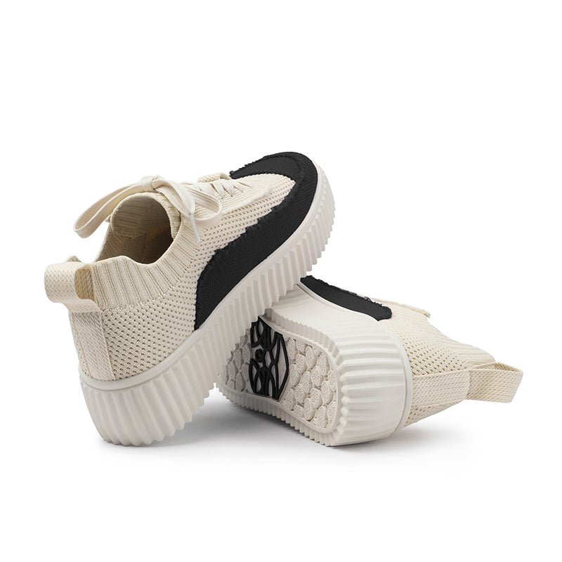 Chunky Platform Knit Sneakers – Colorblock Casual Shoes-3