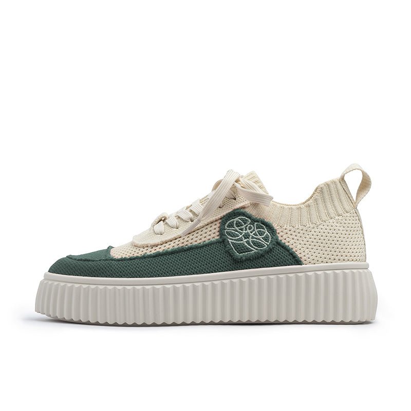 Chunky Platform Knit Sneakers – Colorblock Casual Shoes-5