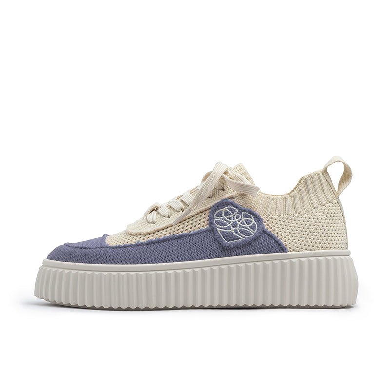 Chunky Platform Knit Sneakers – Colorblock Casual Shoes-7