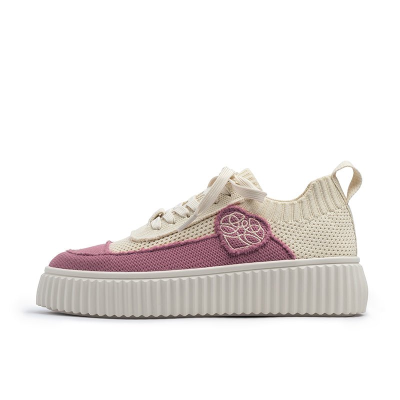 Chunky Platform Knit Sneakers – Colorblock Casual Shoes-9