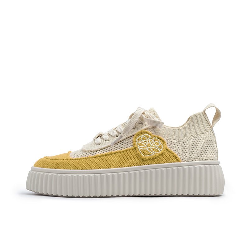 Chunky Platform Knit Sneakers – Colorblock Casual Shoes-11