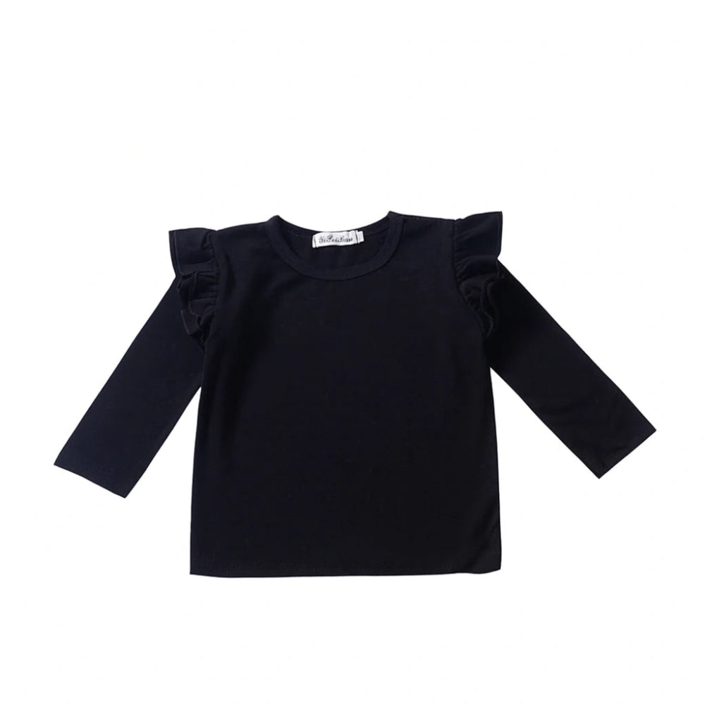 Girls Frill Long Sleeve T-Shirt - fashionfairapparel