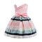 MyKids-USA® Baby Girl Floral Patched Pattern Striped Tutu Princess Dress One Shoulder Dress-0