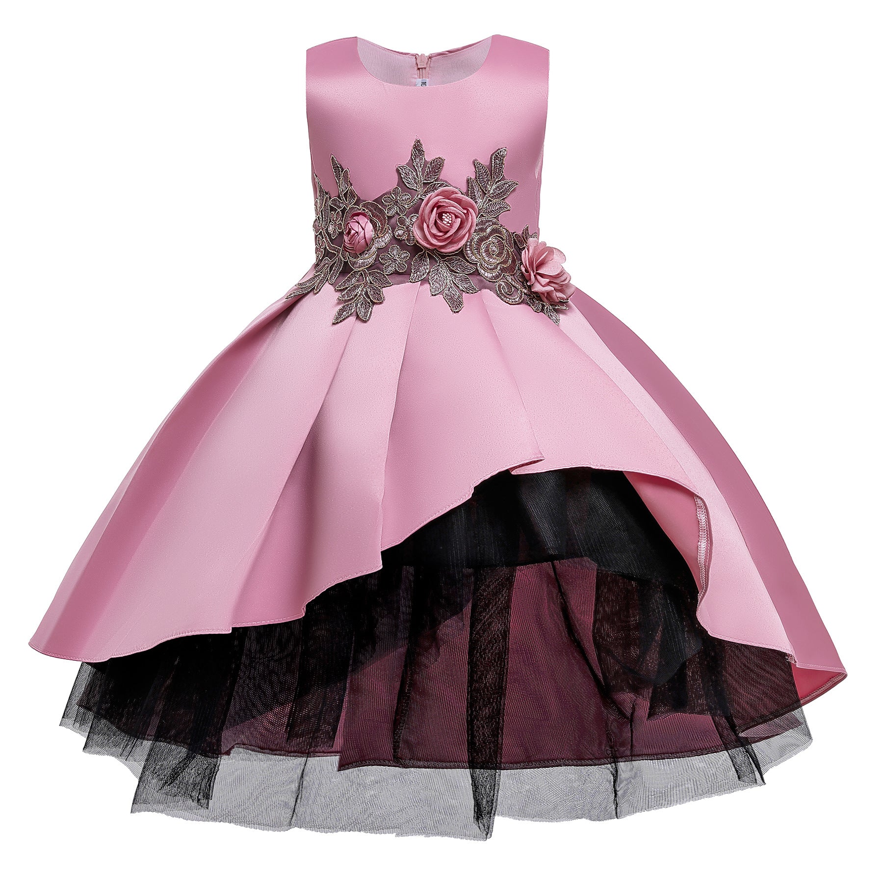 MyKids-USA® Baby Girl Flower Pattern Show Dress Birthday Party Formal Dress-1