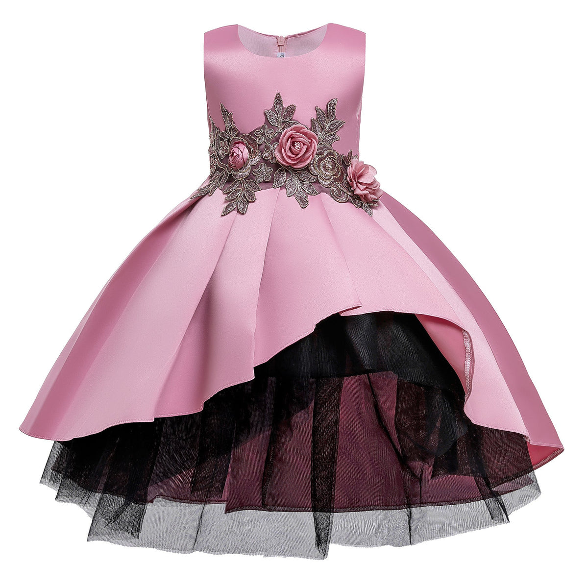 MyKids-USA® Baby Girl Flower Pattern Show Dress Birthday Party Formal Dress-1