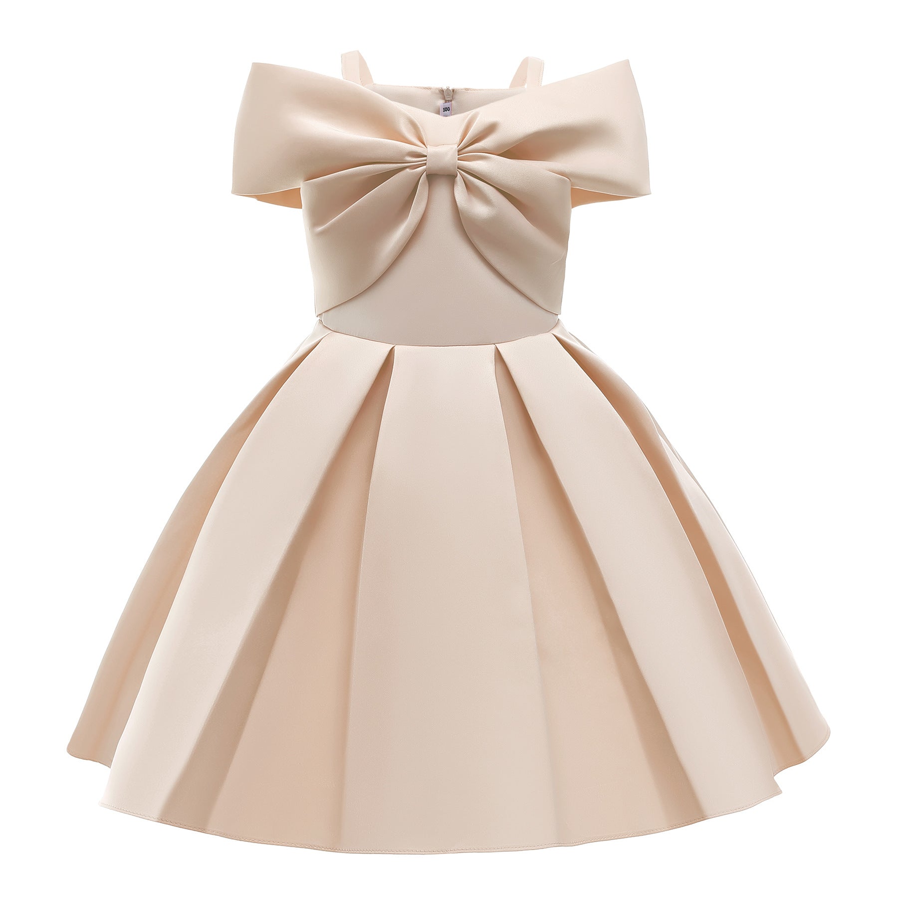 MyKids-USA® Baby Girl Solid Color Sling Princess Fashion Dress Children’s Formal Dress-7