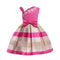MyKids-USA® Baby Girl Floral Patched Pattern Striped Tutu Princess Dress One Shoulder Dress-5