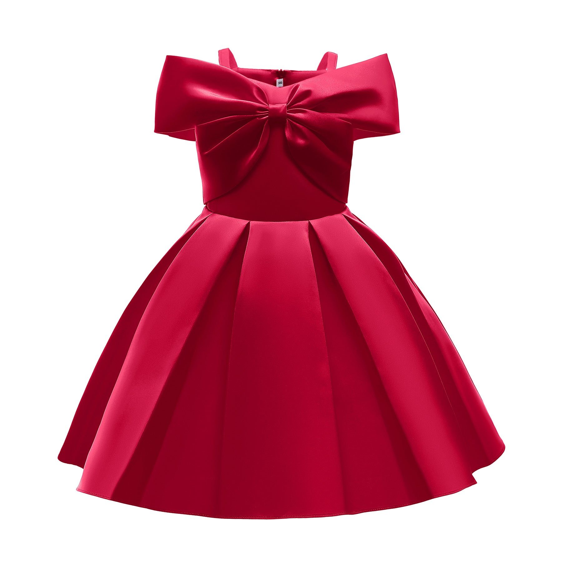 MyKids-USA® Baby Girl Solid Color Sling Princess Fashion Dress Children’s Formal Dress-3