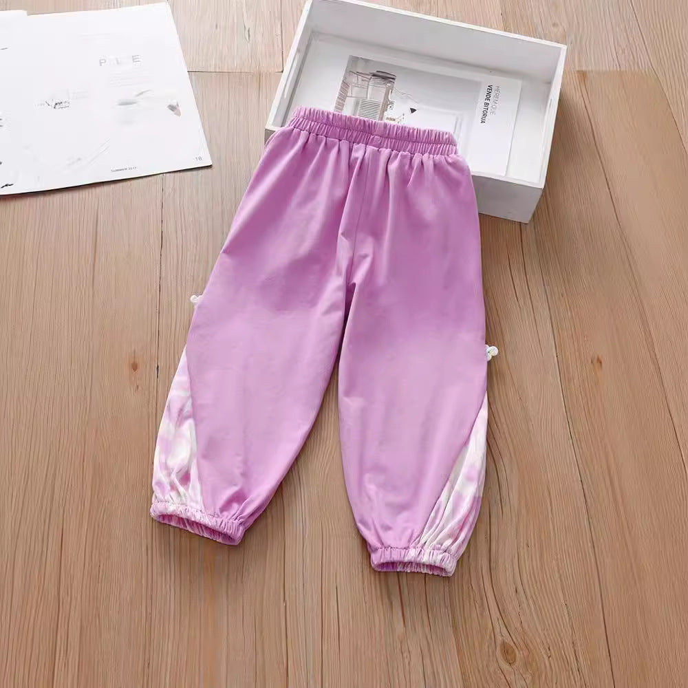 MyKids-USA® Baby Kids Girls Elastic Soft Breathable Tie Dye Sportswear Pants-1