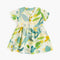 MyKids-USA® Baby Girls Casual Leaves Print Short Sleeves V Neck Dress-2
