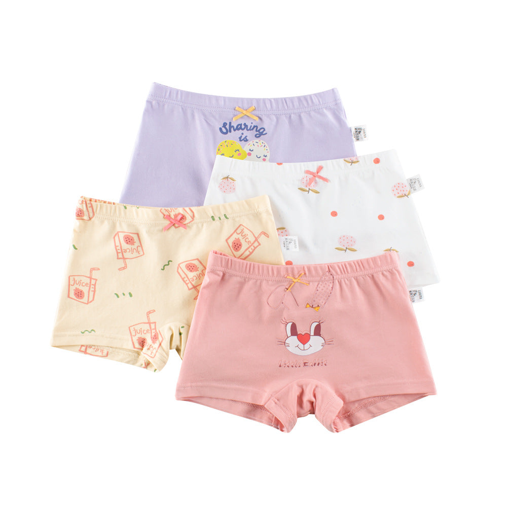 MyKids-USA® Girls’ Cartoon Printed Boxer Shorts Breathable Underwear Set-1