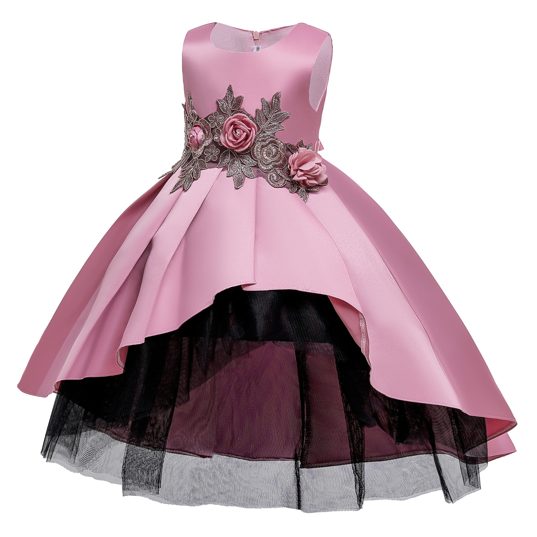 MyKids-USA® Baby Girl Flower Pattern Show Dress Birthday Party Formal Dress-4