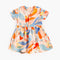 MyKids-USA® Baby Girls Casual Leaves Print Short Sleeves V Neck Dress-1