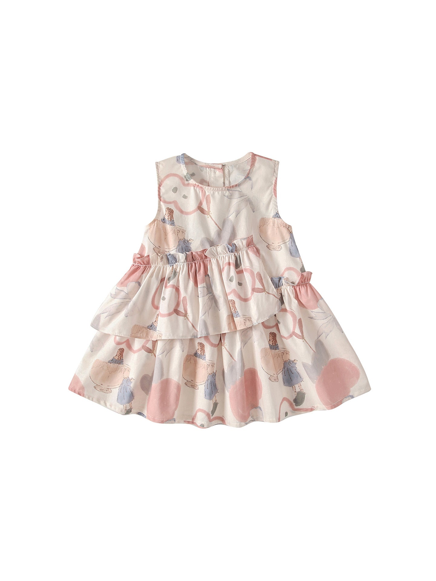 MyKids-USA® Sleeveless Cartoon Pattern Dress for Stylish Girls-4