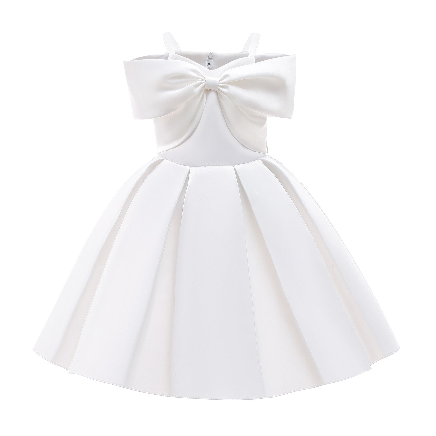 MyKids-USA® Baby Girl Solid Color Sling Princess Fashion Dress Children’s Formal Dress-0