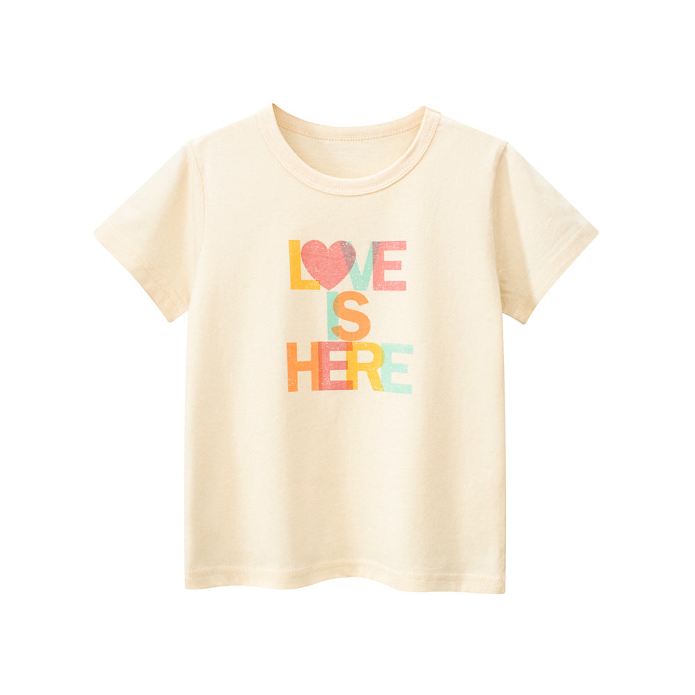 MyKids-USA® Letters Print Girls’ T-Shirt In European And American Style For-0
