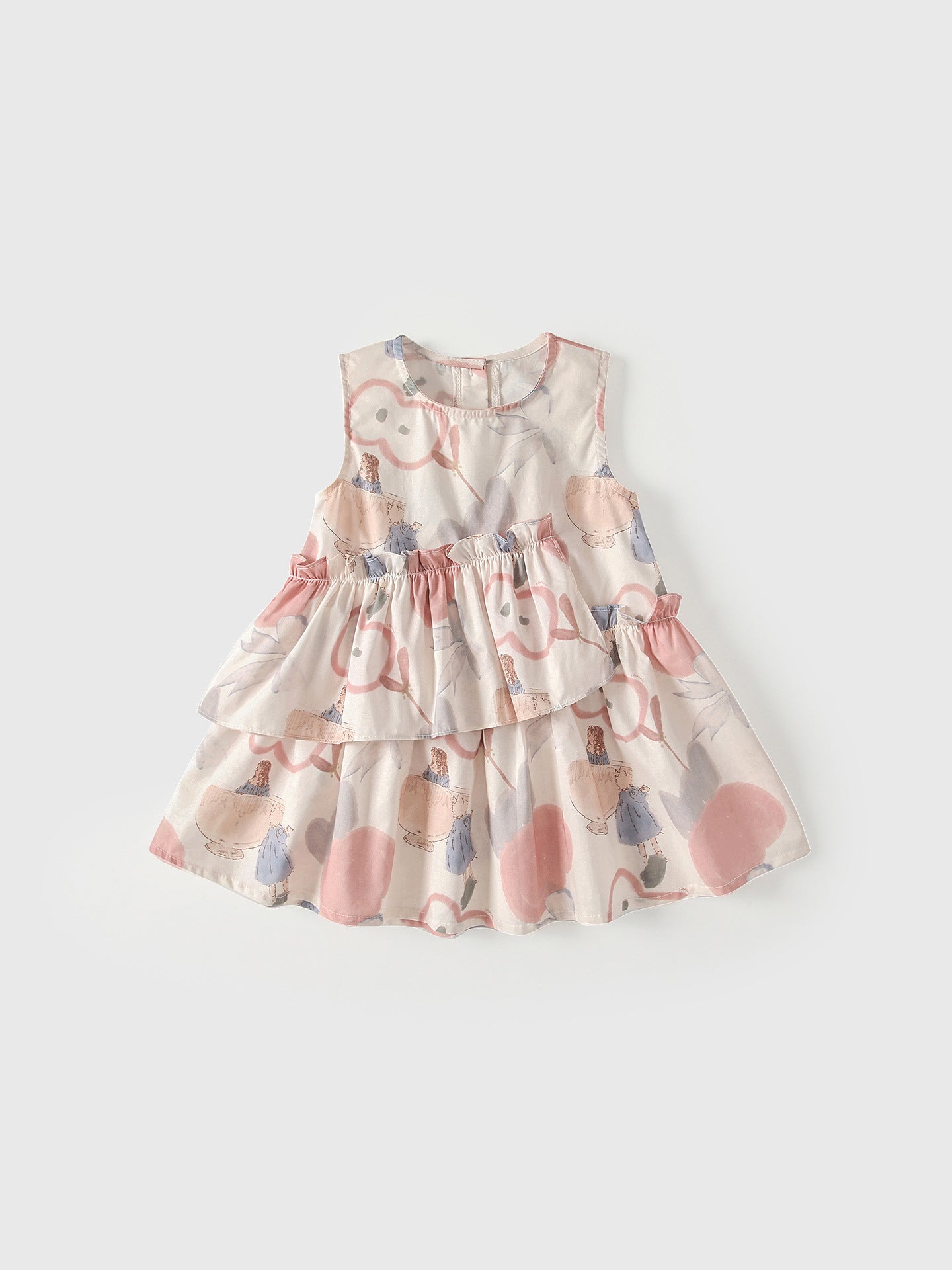 MyKids-USA® Sleeveless Cartoon Pattern Dress for Stylish Girls-0