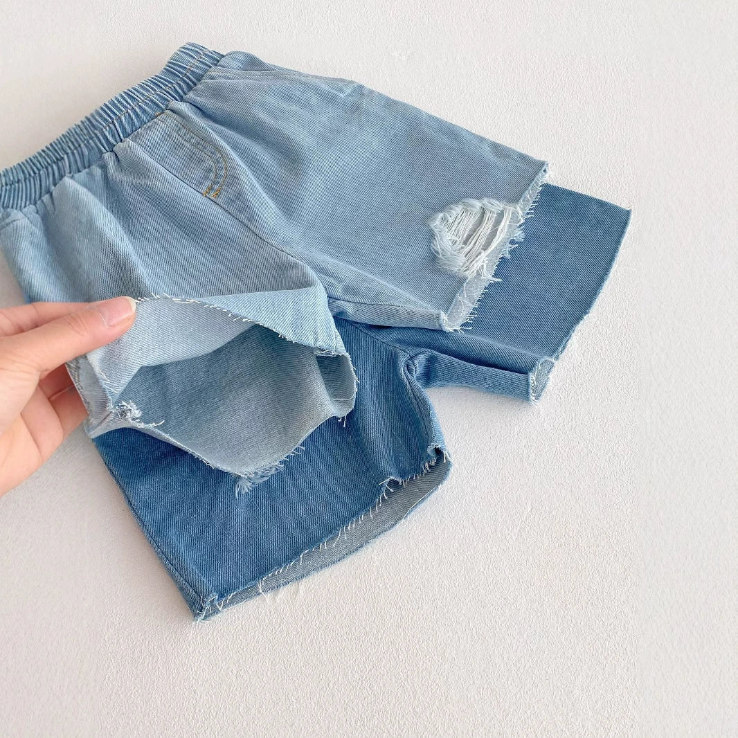 MyKids-USA® Kids Unisex Denim Casual Style Shorts-4