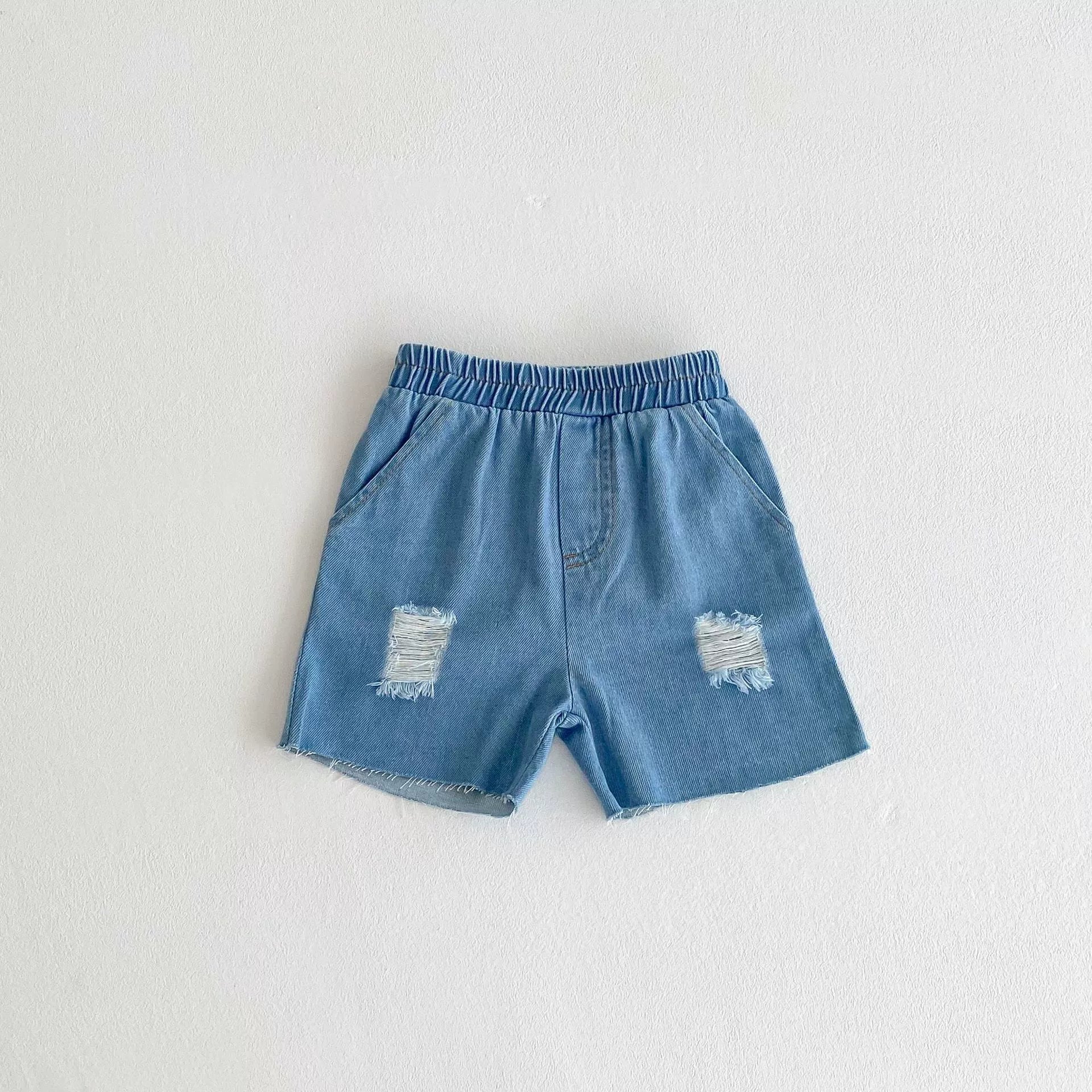 MyKids-USA® Kids Unisex Denim Casual Style Shorts-0