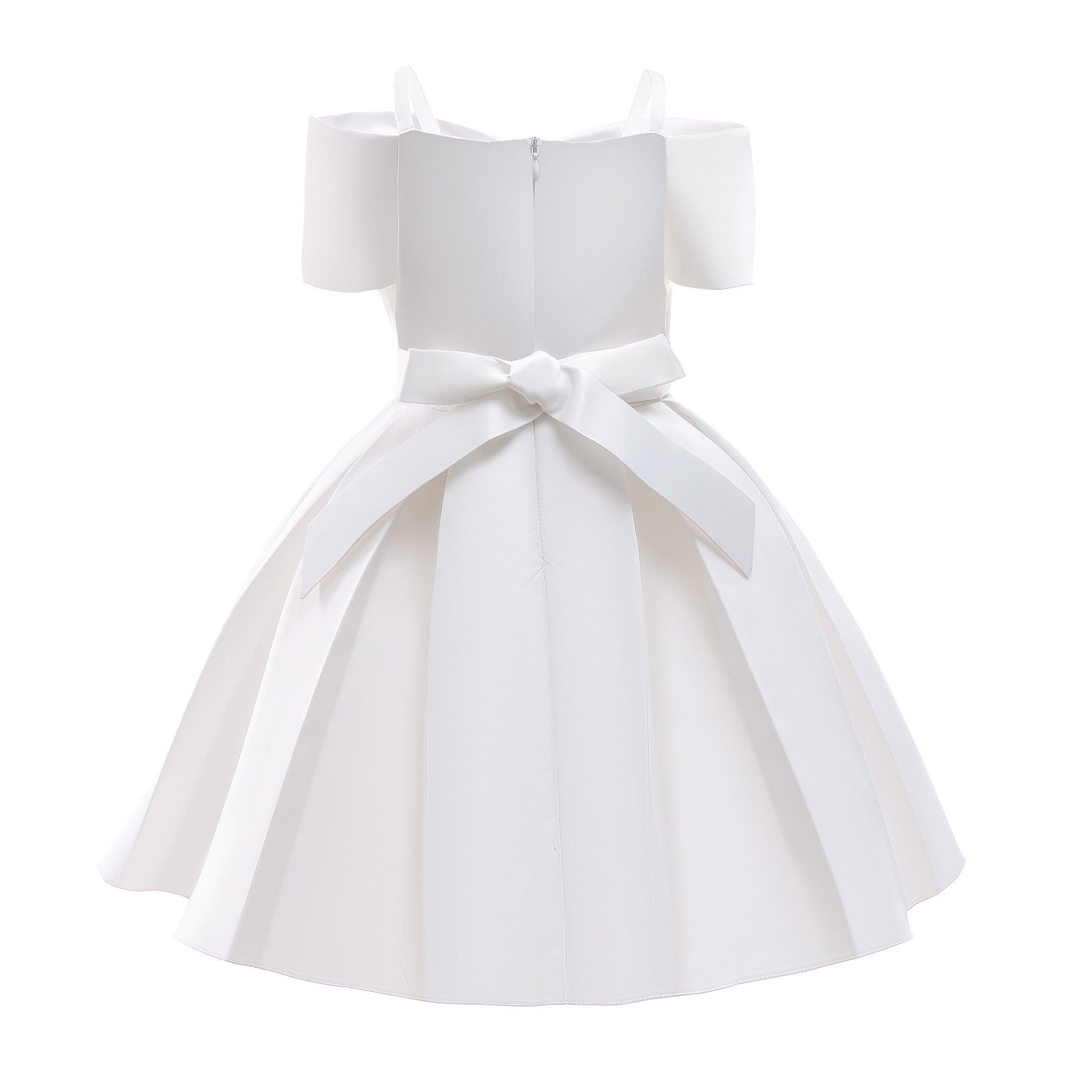 MyKids-USA® Baby Girl Solid Color Sling Princess Fashion Dress Children’s Formal Dress-1