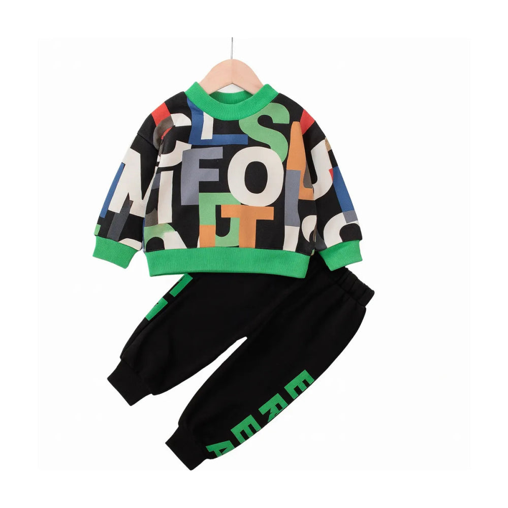 Spring children's clothing boy and girl suit two - piece cartoon sweater - fashionfairapparel