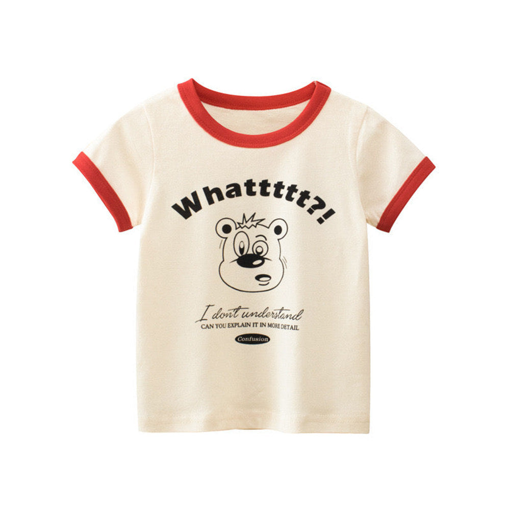 MyKids-USA® Baby Cartoon Animal Graphic Color block Neck Sleeves Tee-1